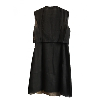 Pre-owned Costume National Silk Dress In Black