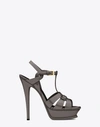 Saint Laurent Tribute T-strap Platform Sandal (women) In Gray