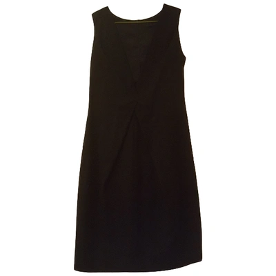 Pre-owned Pinko Wool Mini Dress In Black