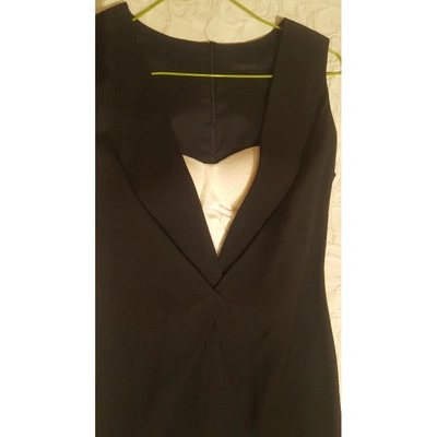 Pre-owned Pinko Wool Mini Dress In Black