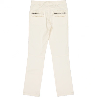 Pre-owned Valentino Straight Jeans In Ecru