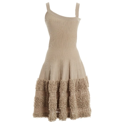 Pre-owned Alaïa Maxi Dress In Beige