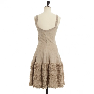 Pre-owned Alaïa Maxi Dress In Beige