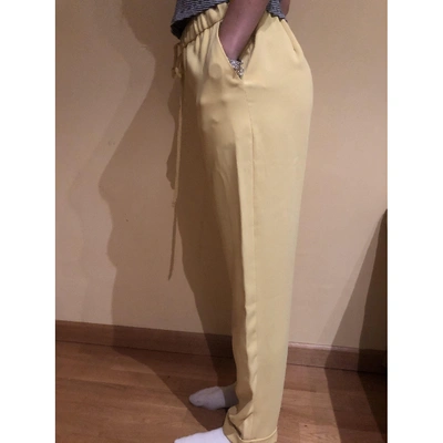 Pre-owned P.a.r.o.s.h Straight Pants In Yellow