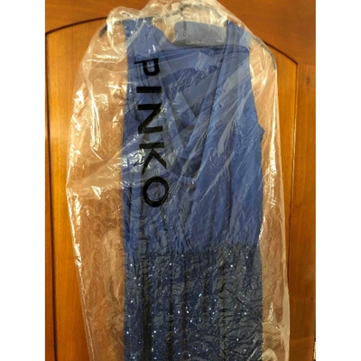 Pre-owned Pinko Glitter Mini Dress In Blue