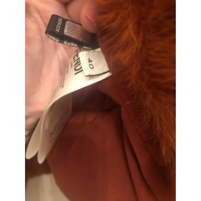 Pre-owned Fendi Wool Puffer In Orange