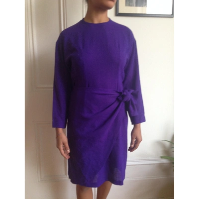 Pre-owned Pierre Balmain Purple Wool Dress