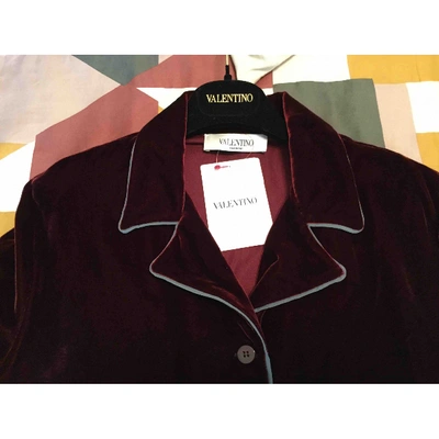 Pre-owned Valentino Velvet Shirt In Burgundy