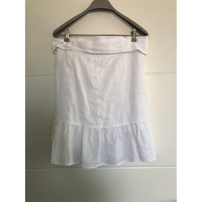 Pre-owned Isabel Marant Étoile Linen Mini Skirt In White