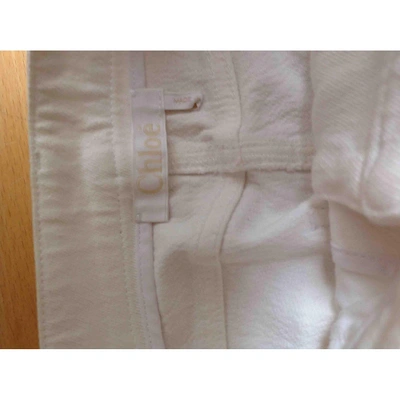 Pre-owned Chloé Ecru Cotton - Elasthane Jeans