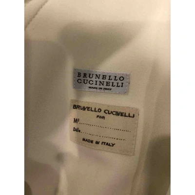 Pre-owned Brunello Cucinelli Trench Coat In White