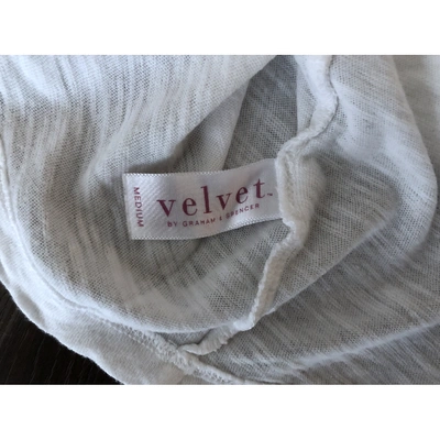Pre-owned Velvet White Cotton Top
