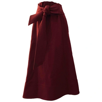 Pre-owned Harmony Burgundy Wool Skirt