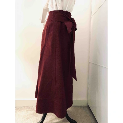 Pre-owned Harmony Burgundy Wool Skirt