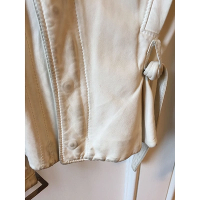 Pre-owned Versace White Leather Jacket