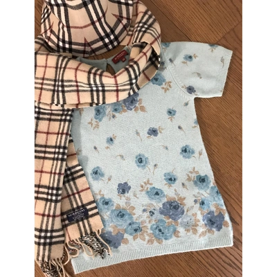 Pre-owned Burberry Blue Wool  Top