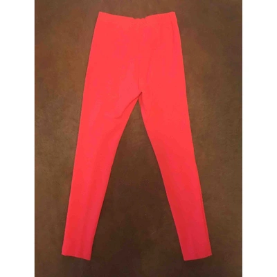 Pre-owned Balenciaga Red Viscose Trousers