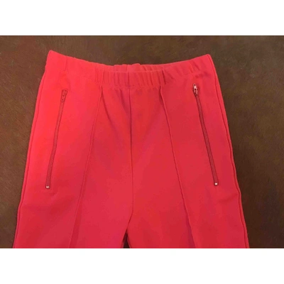 Pre-owned Balenciaga Red Viscose Trousers