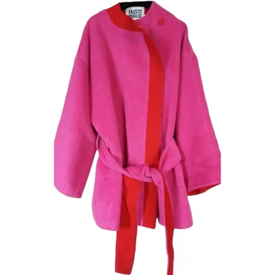 Pre-owned Fausto Puglisi Pink Wool Coat