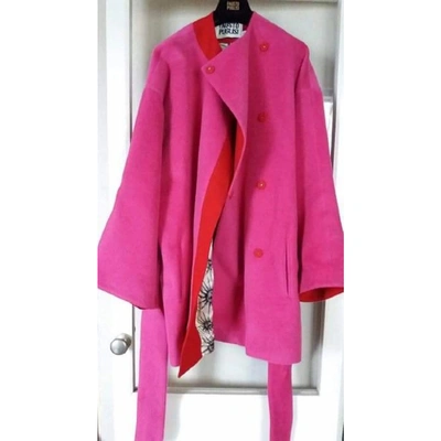 Pre-owned Fausto Puglisi Pink Wool Coat