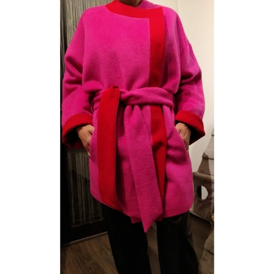 Pre-owned Fausto Puglisi Pink Wool Coat