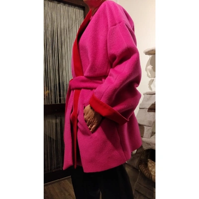 Pre-owned Fausto Puglisi Pink Wool Coat