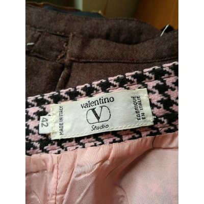 Pre-owned Valentino Wool Mini Skirt In Pink