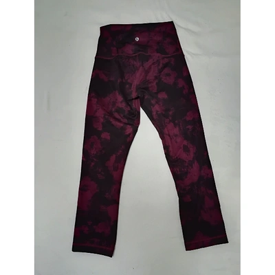 Pre-owned Lululemon Purple Spandex Trousers