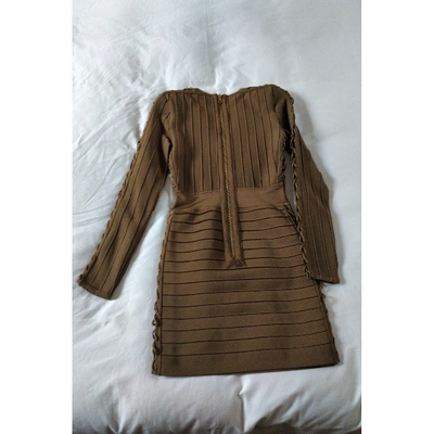 Pre-owned Balmain Mini Dress In Brown