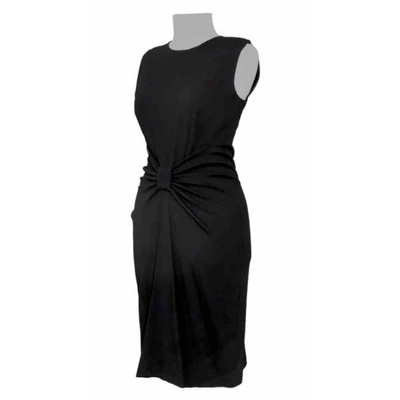 Pre-owned Prada Wool Mid-length Dress In Black