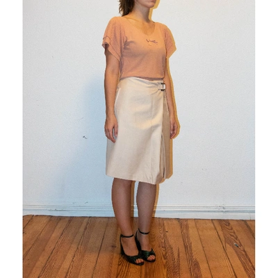 Pre-owned Ferragamo Beige Cotton Skirt