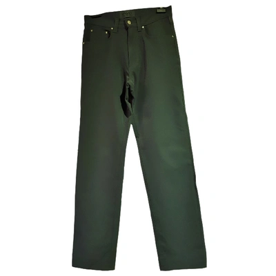 Pre-owned Versace Straight Jeans In Green