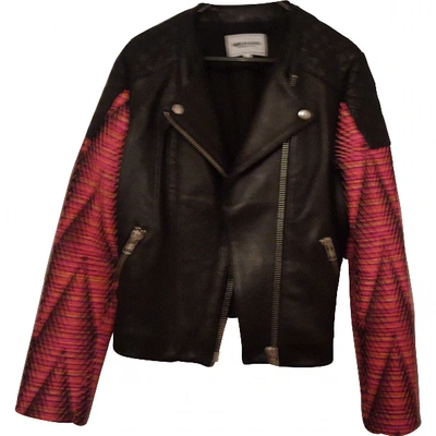Pre-owned American Retro Leather Jacket In Black