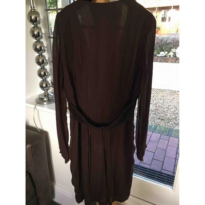 Pre-owned Antik Batik Silk Mid-length Dress In Brown