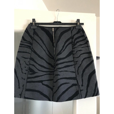 Pre-owned Carven Wool Mid-length Skirt In Anthracite
