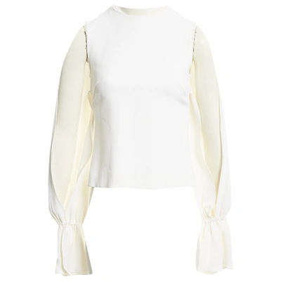 Pre-owned Osman White Viscose Top