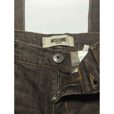 Pre-owned Moschino Brown Cotton - Elasthane Jeans