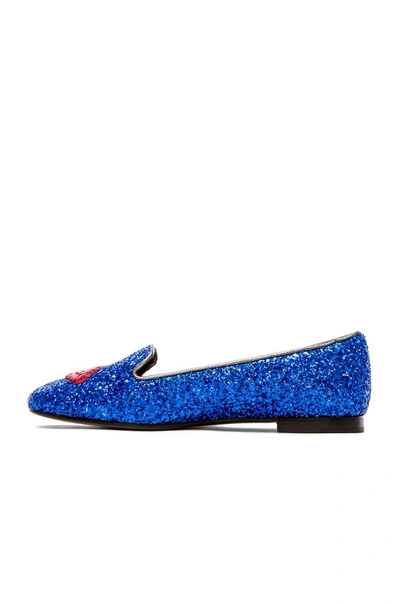 Shop Chiara Ferragni Lips And Lipstick Flat In Blue