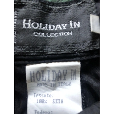 Pre-owned Holiday Silk Carot Pants In Black