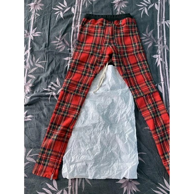 Pre-owned Fear Of God Red Cotton Trousers