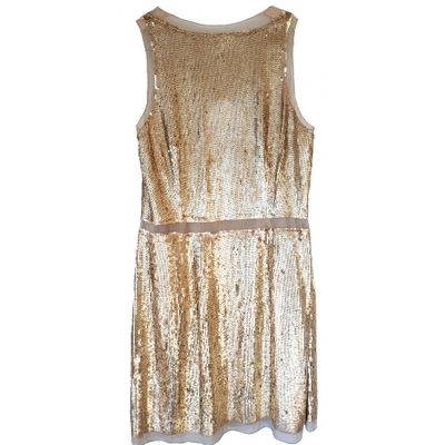Pre-owned Club Monaco Glitter Mini Dress In Gold