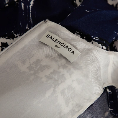 Pre-owned Balenciaga Silk Mini Dress In Navy