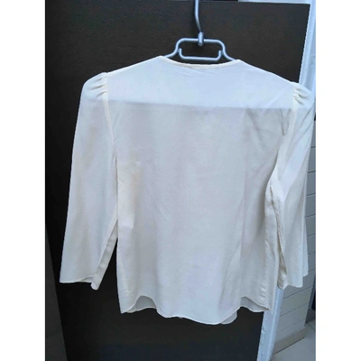 Pre-owned Tara Jarmon Silk Blouse In White