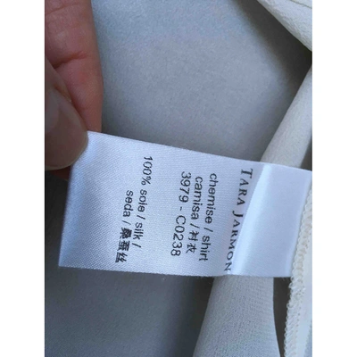 Pre-owned Tara Jarmon Silk Blouse In White