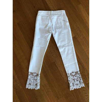Pre-owned Blumarine Straight Pants In White