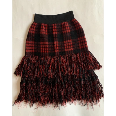 Pre-owned Balmain Wool Mid-length Skirt In Multicolour