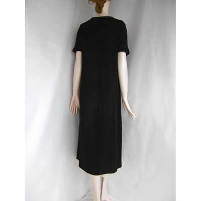 Pre-owned Balmain Wool Maxi Dress In Black