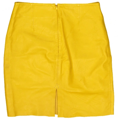 Pre-owned Designers Remix Leather Mini Skirt In Yellow