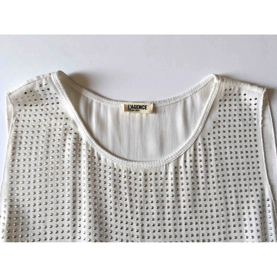 Pre-owned L Agence Silk Top In White
