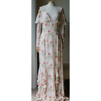 Pre-owned Vilshenko Silk Maxi Dress In Ecru